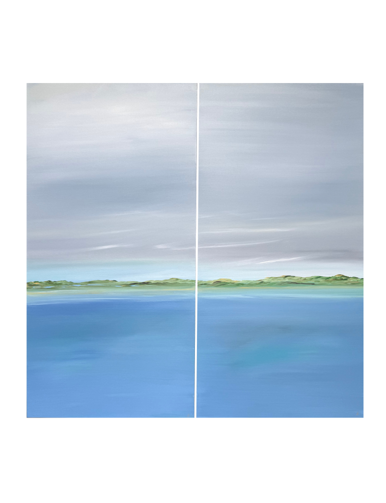 Seaside Hues Dyptich Painting