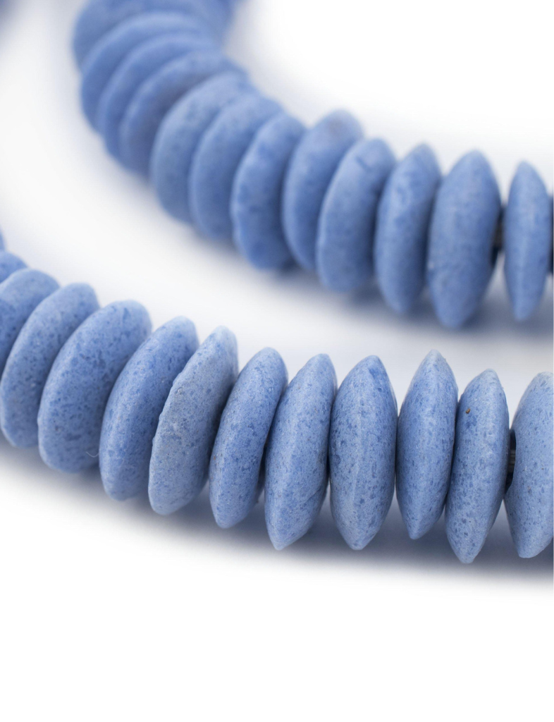 Blue Glass Saucer Beads