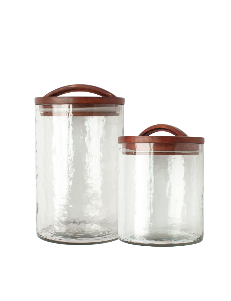 Hammered Glass Canisters