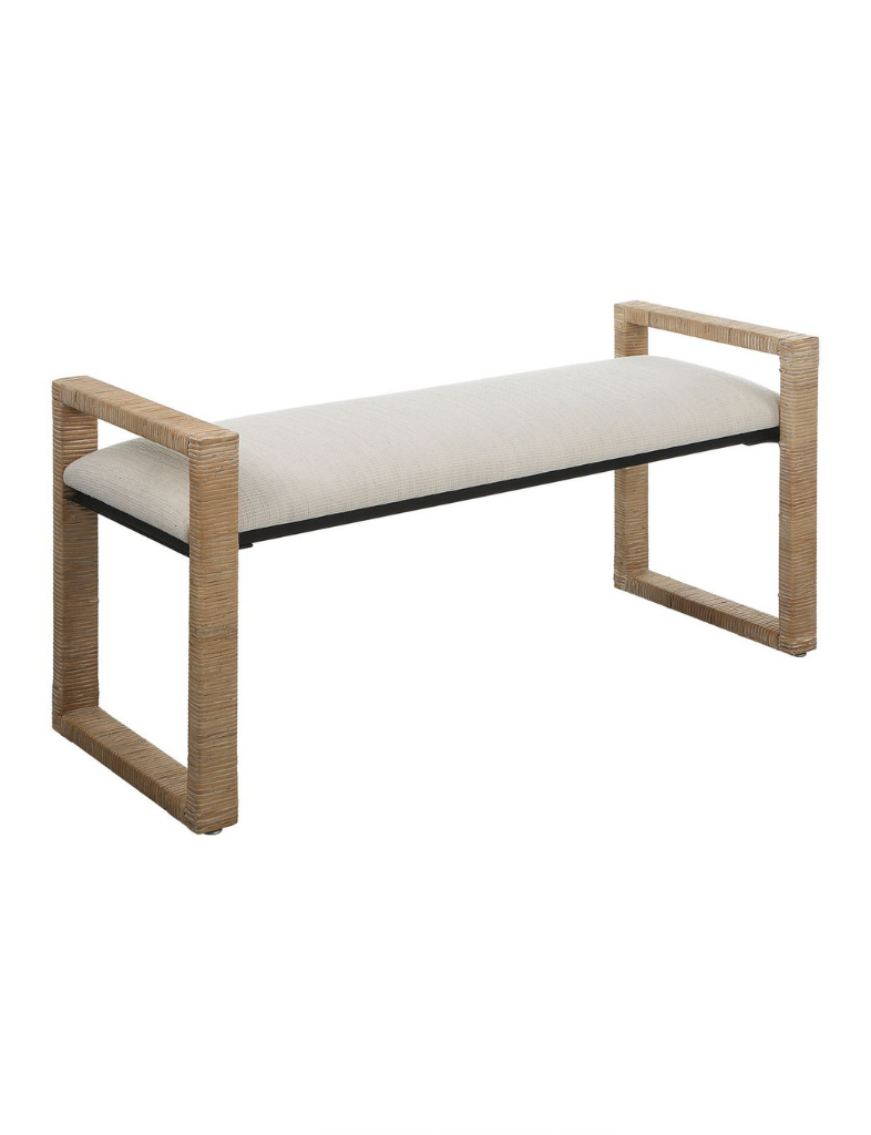 Rattan Wrapped Bench