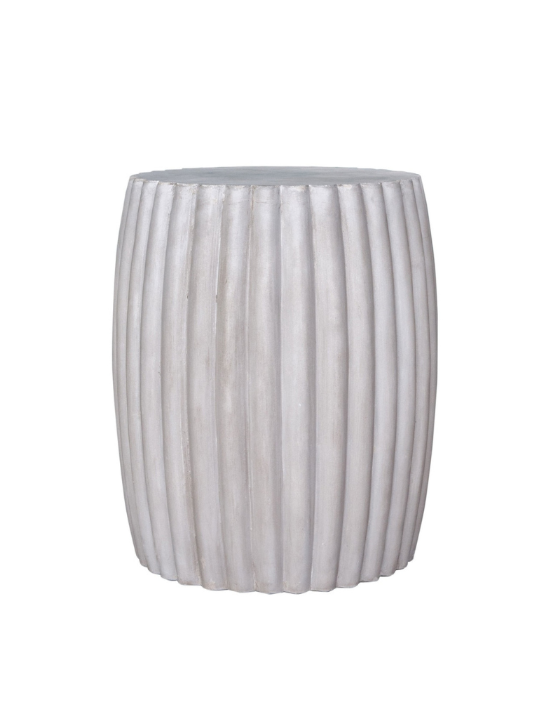 Ribbed Concrete Side Table