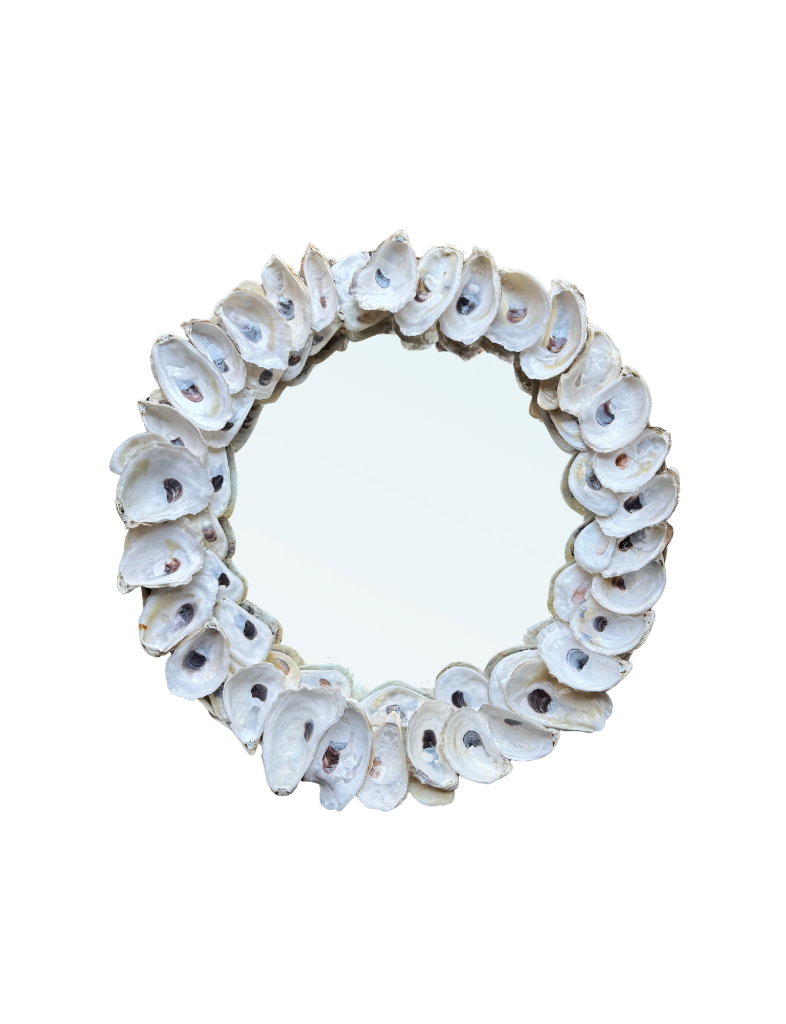 Round Oyster Shell Mirror
