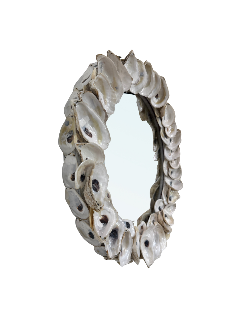 Round Oyster Shell Mirror