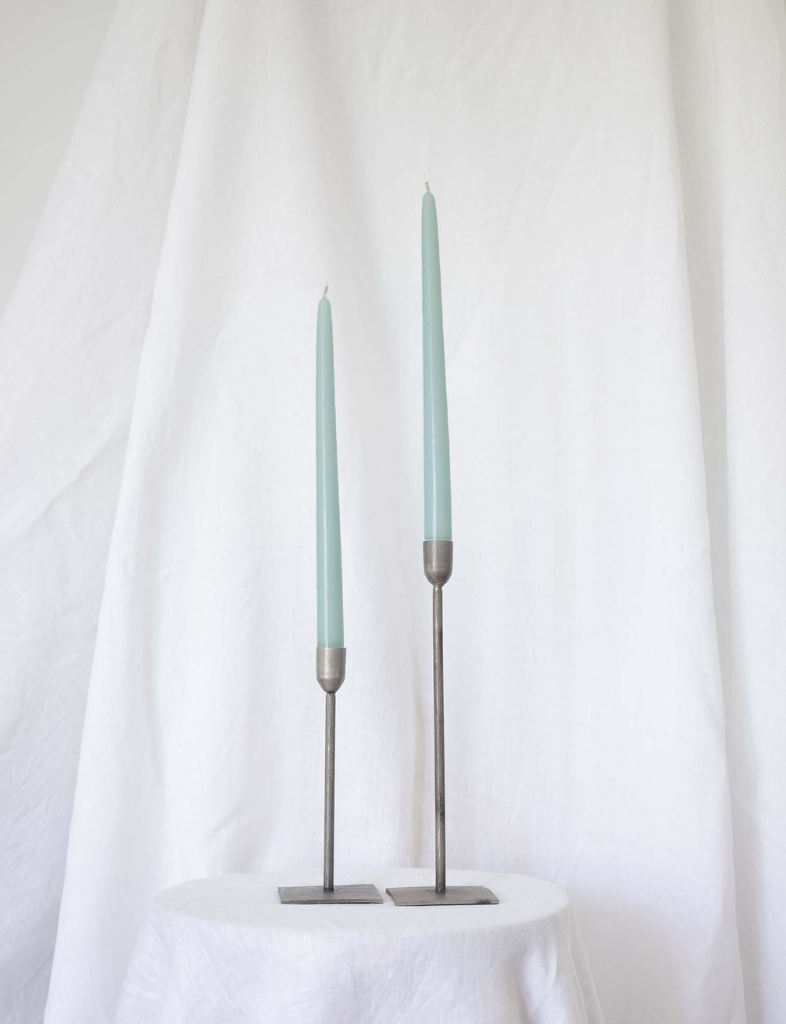 Light Blue Taper Candle