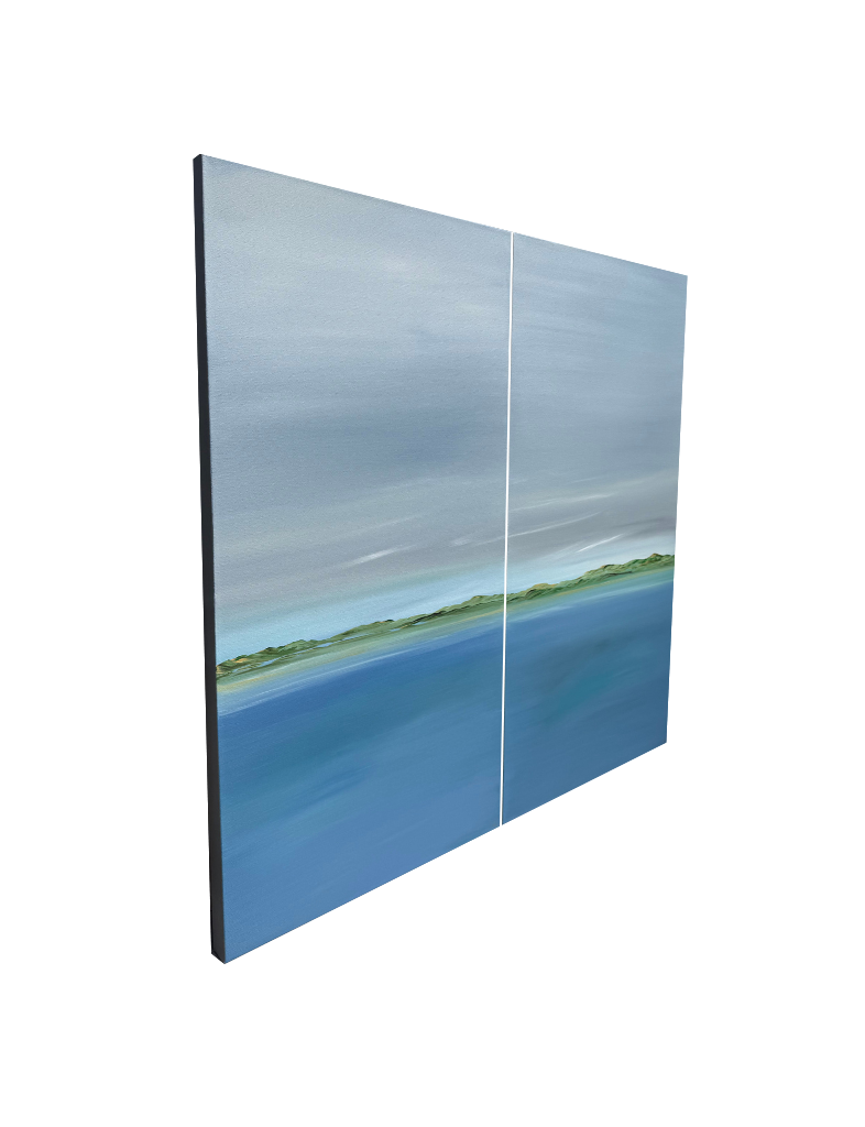 Seaside Hues Dyptich Painting