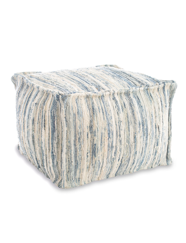 Denim Rag Pouf