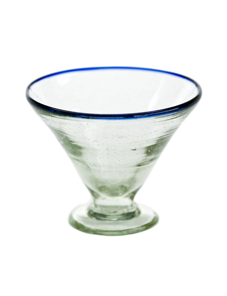 Blue Rimmed Margarita Glass