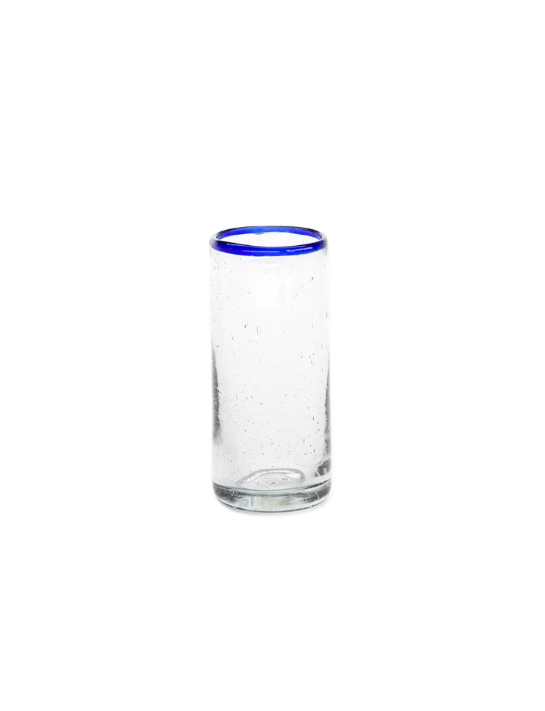 Blue Rimmed Shot Glass