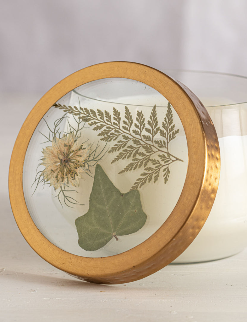 Forest Pressed Floral Candle