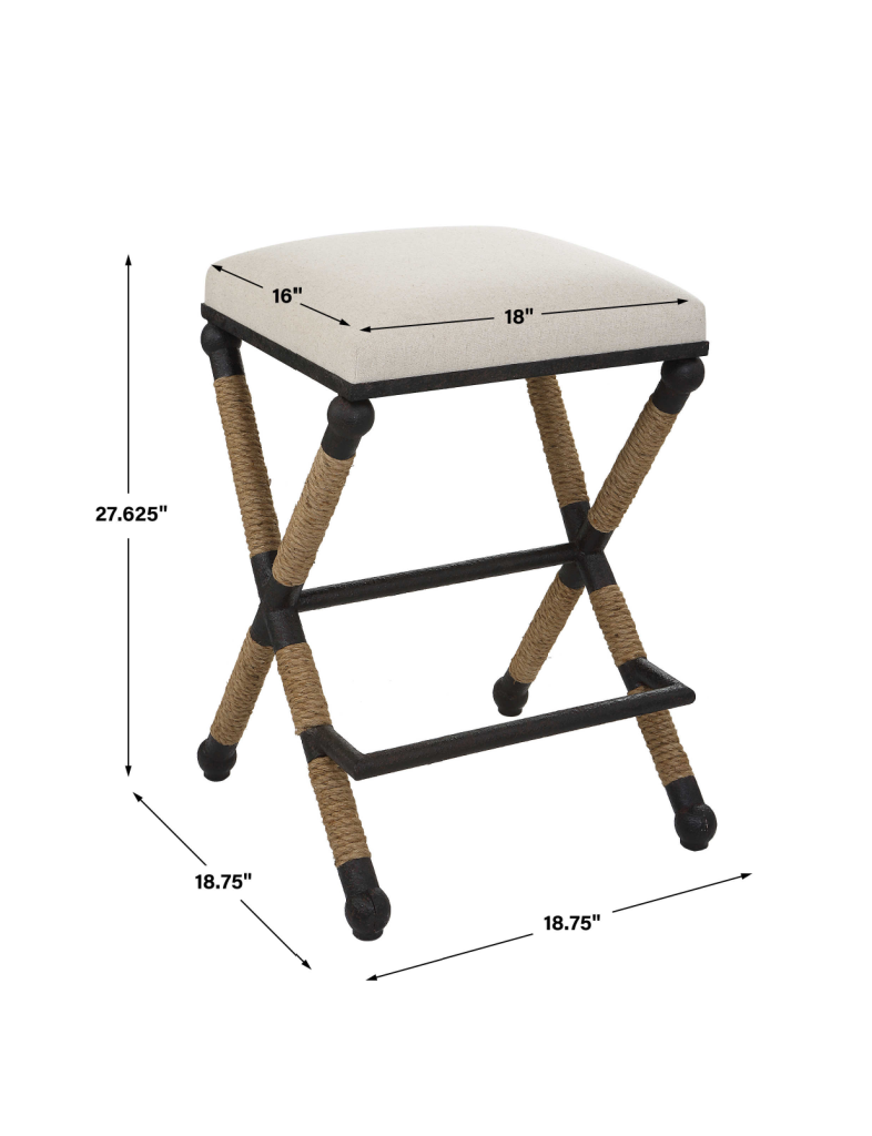 Ivory Rope Counter Stool
