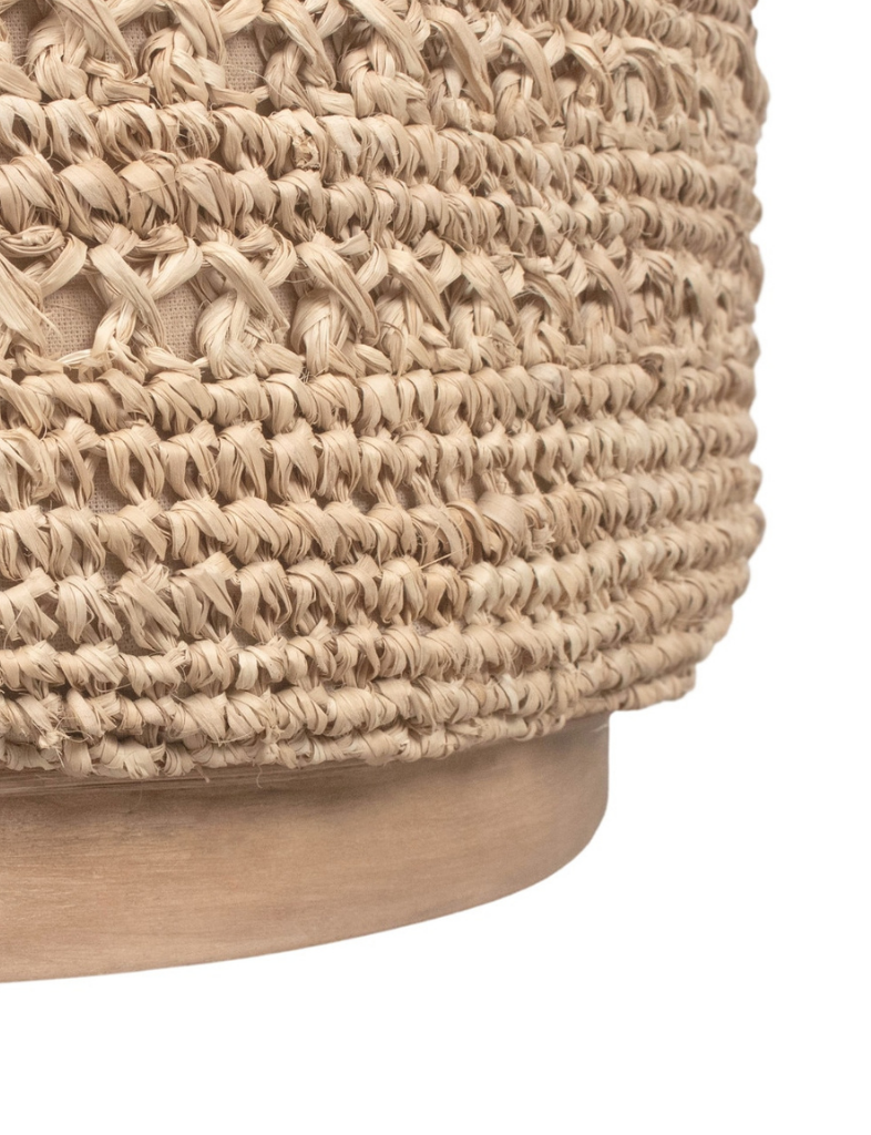 Round Raffia Ottoman