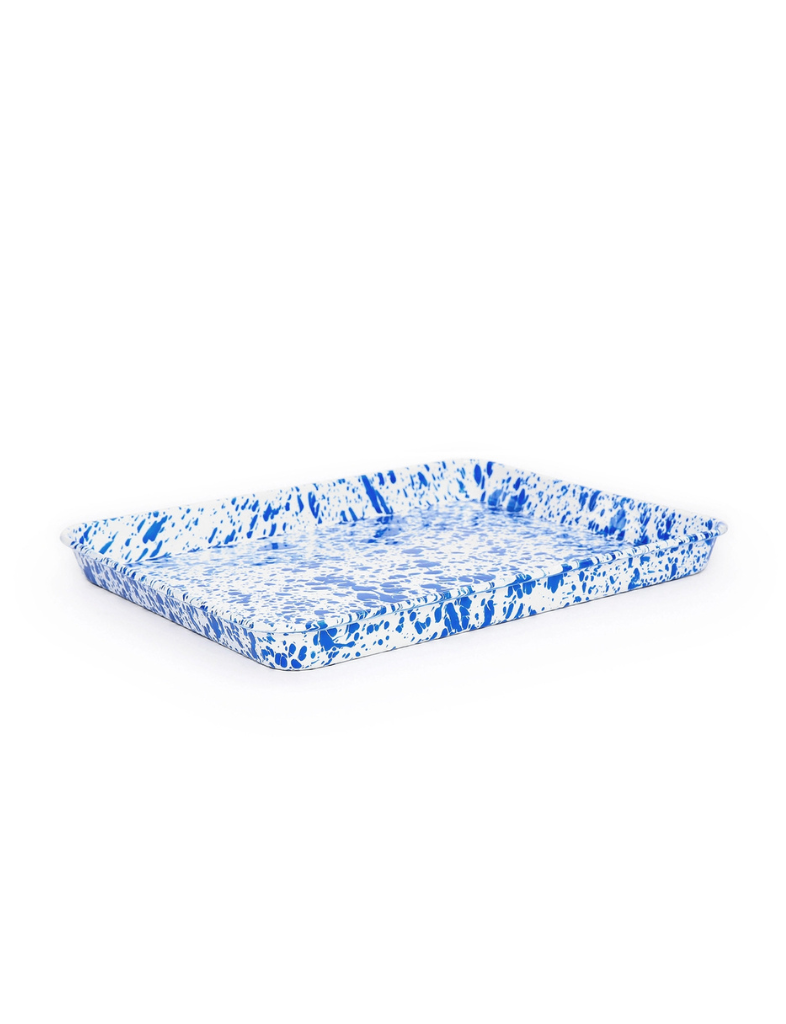 Blue Splatter Enamelware Tray