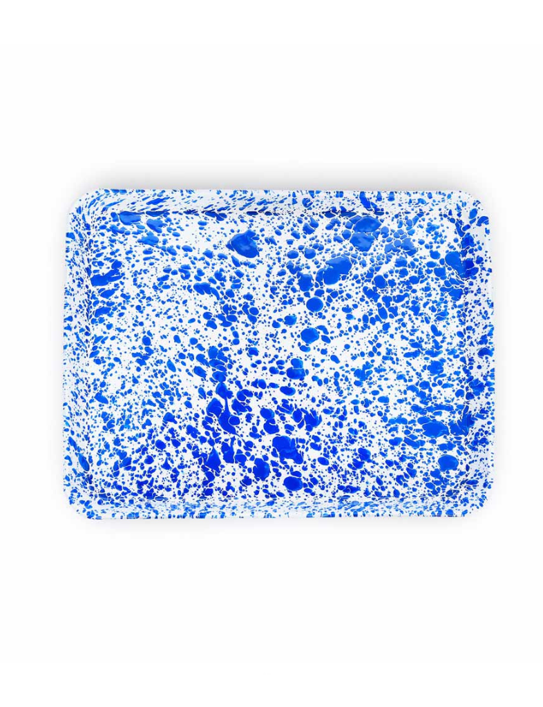 Blue Splatter Enamelware Tray