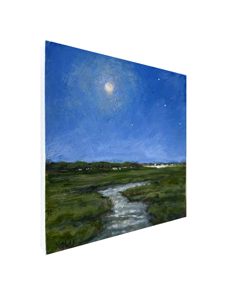 Full Moon Marsh Oil Painting