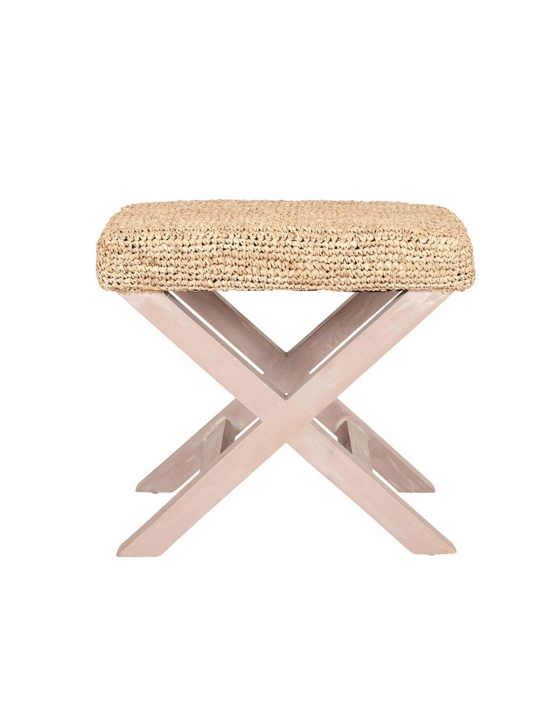 Natural Raffia Ottoman