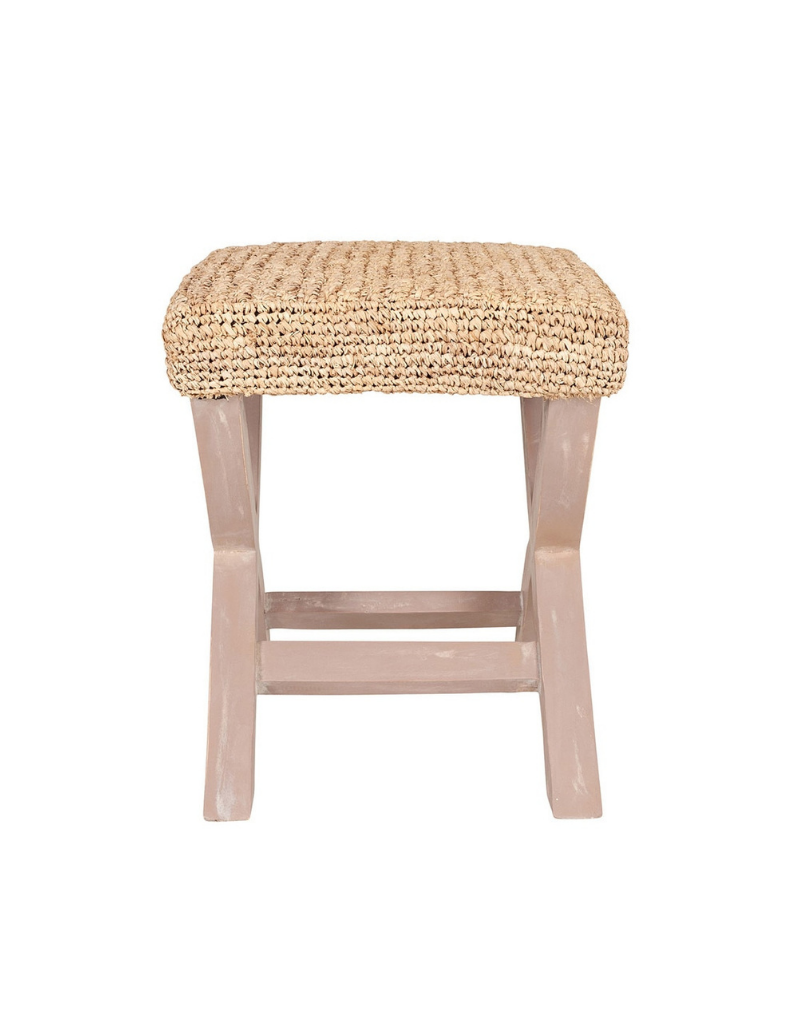 Natural Raffia Ottoman