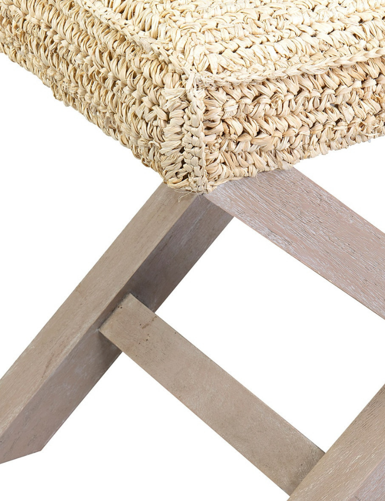 Natural Raffia Ottoman
