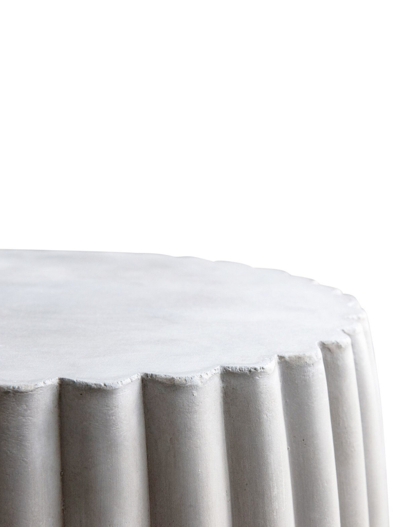 Ribbed Concrete Side Table