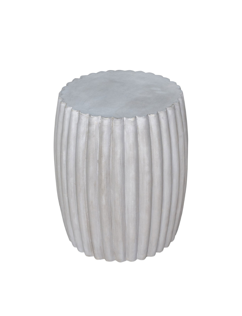 Ribbed Concrete Side Table