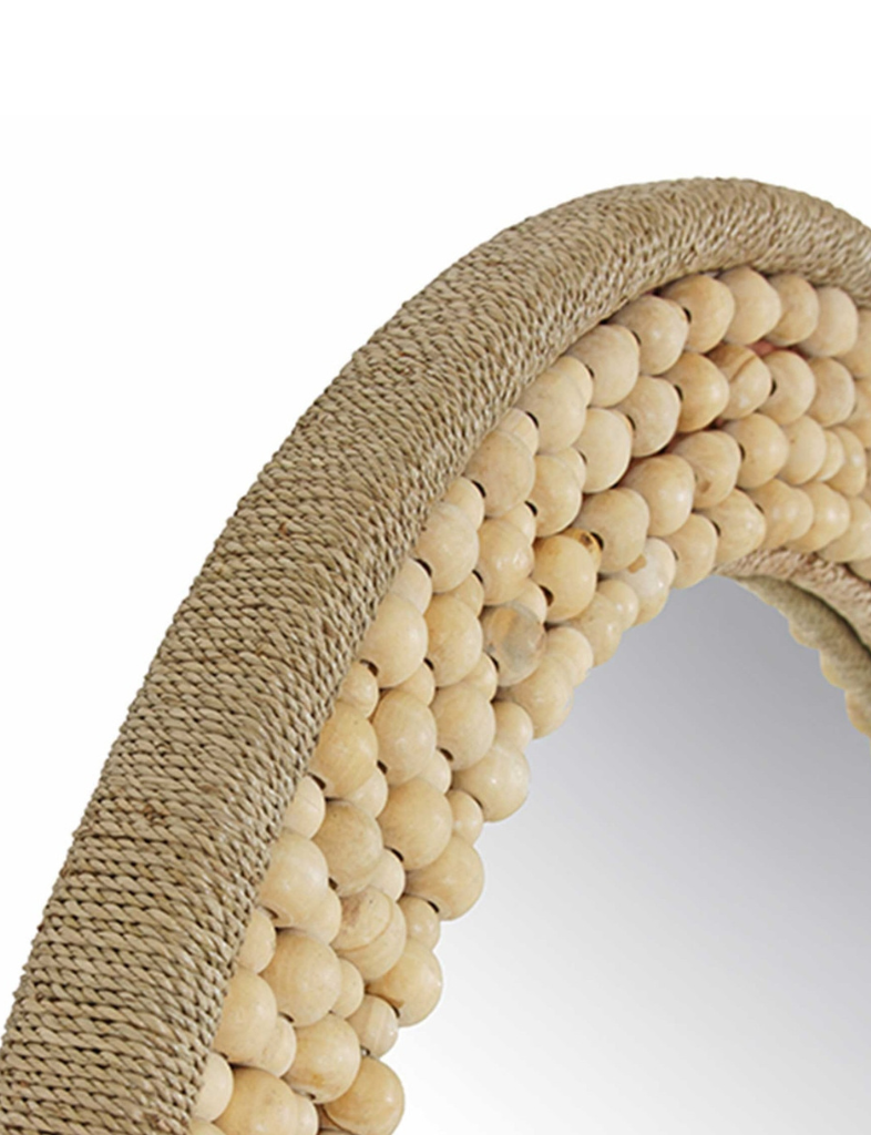 Meher Wood Bead Mirror