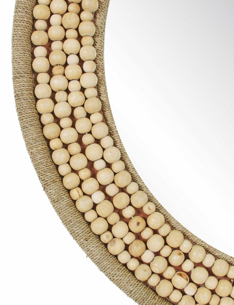 Meher Wood Bead Mirror