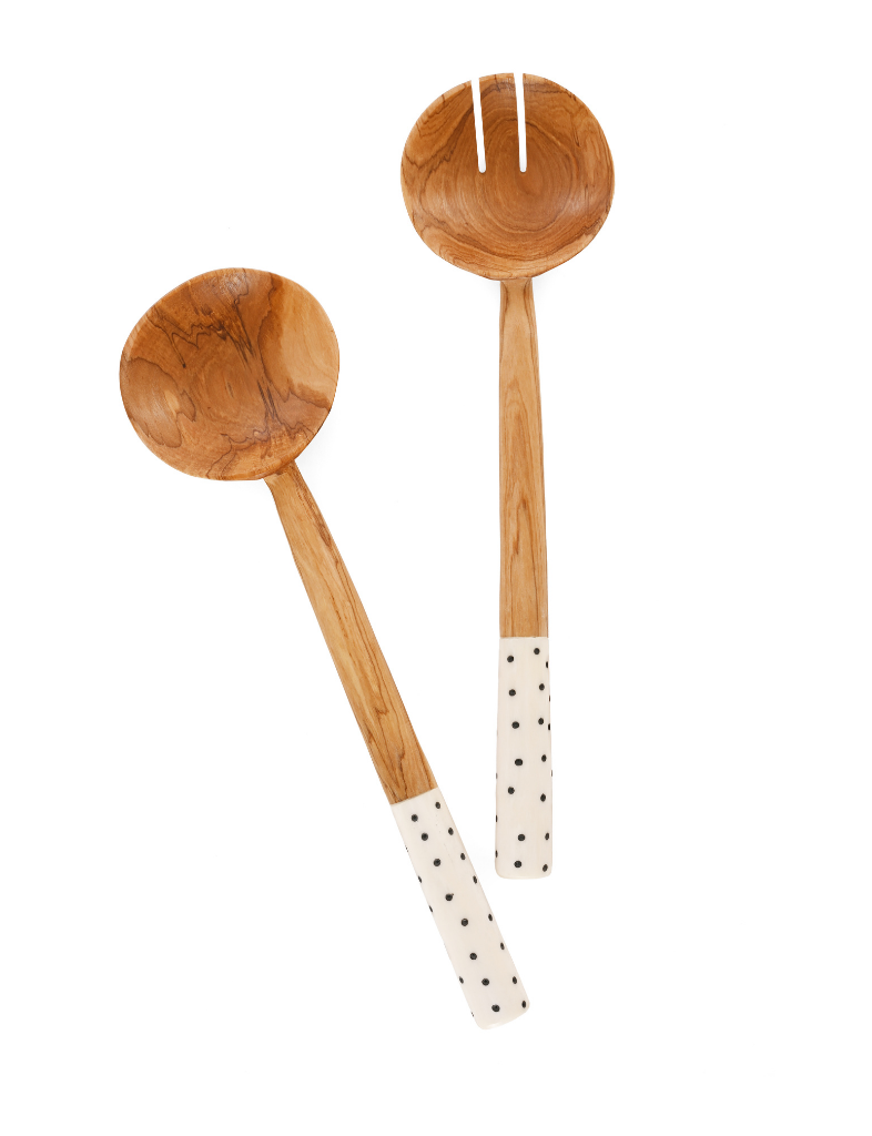 Dotted Olive Wood Servers