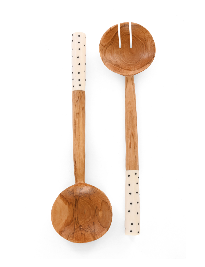 Dotted Olive Wood Servers