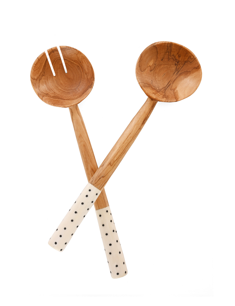 Dotted Olive Wood Servers