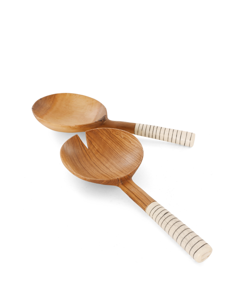 Striped Olive Wood Servers