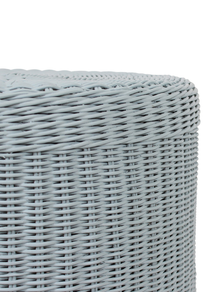 Scalloped Rattan Side Table