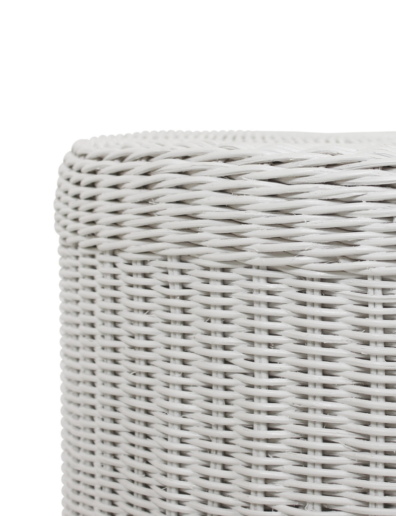 Scalloped Rattan Side Table