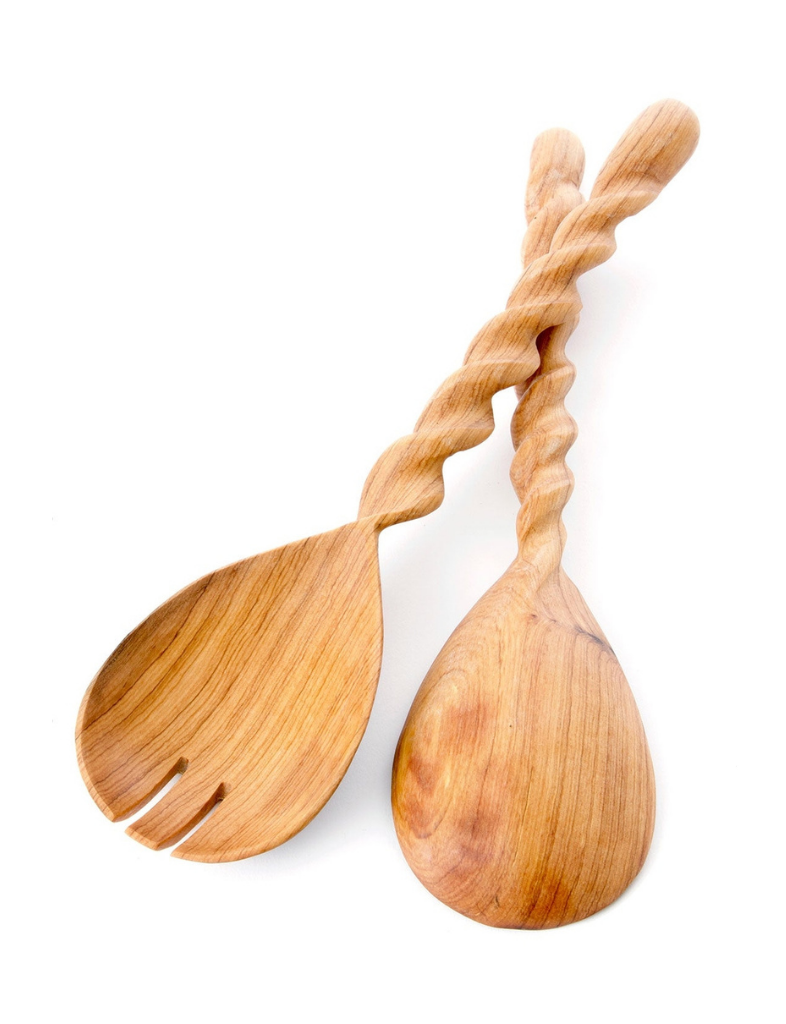 Spiral Olive Wood Servers