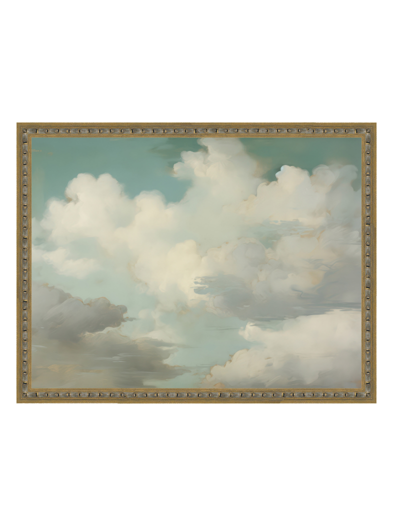 Soft Clouds Vintage Print