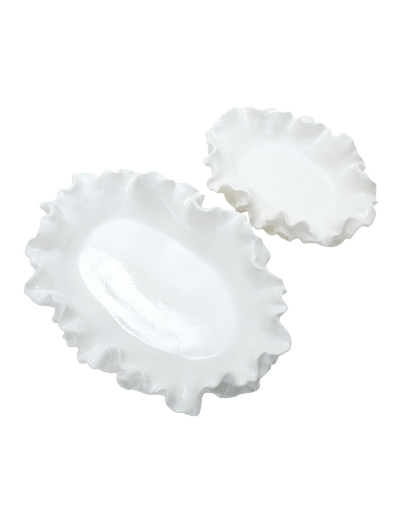 White Ruffle Bowl