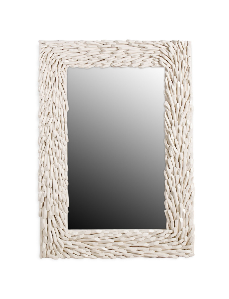 White Teak Mirror