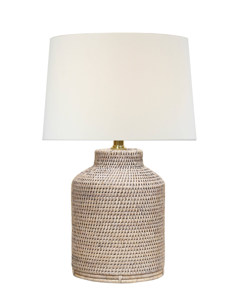 Whitewashed Rattan Lamp