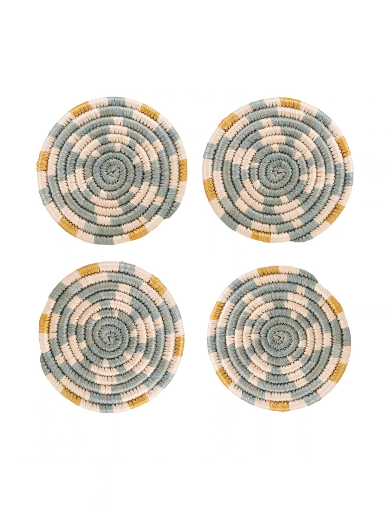 Blue Floral Coaster Set