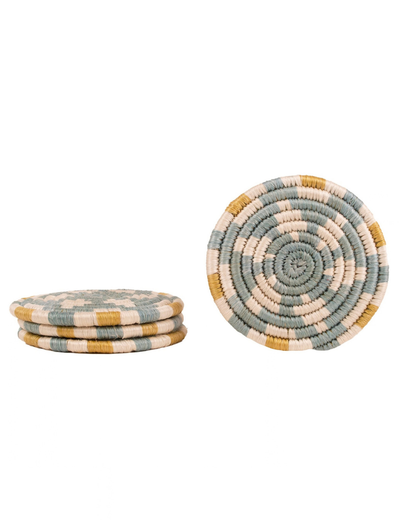 Blue Floral Coaster Set
