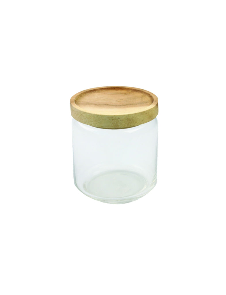 Glass Canister With Acacia Lid