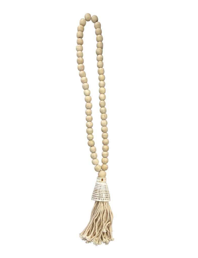 Natural Beaded Seashell Tassel