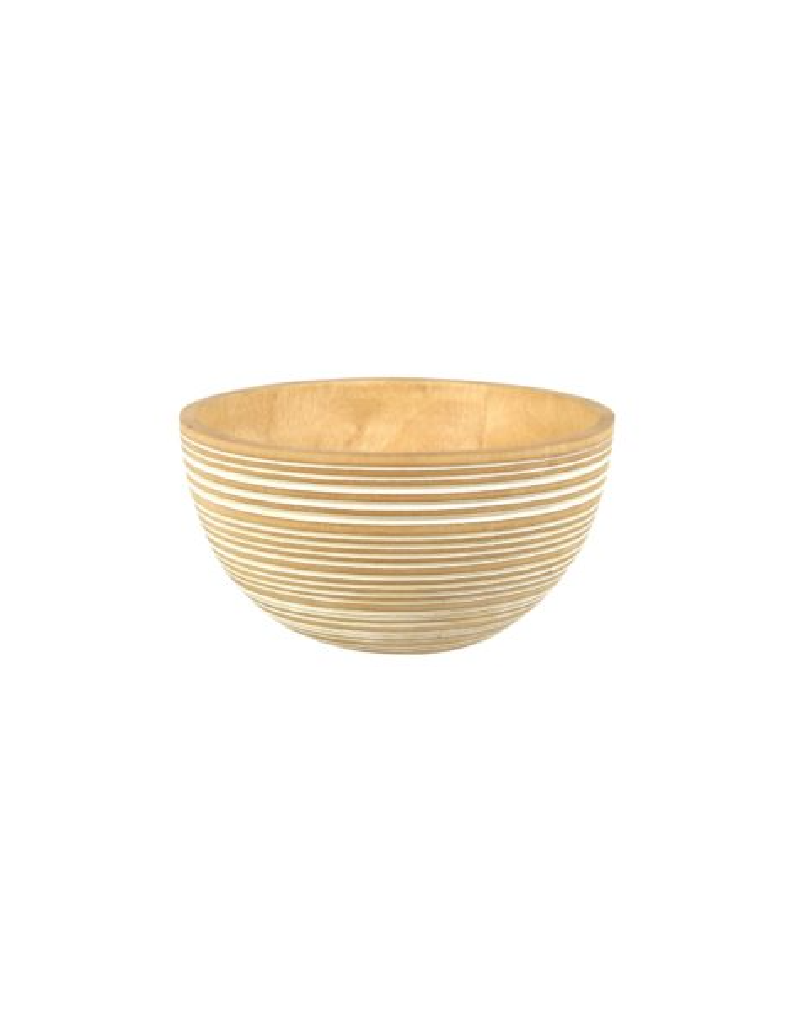 Striped Wood Bowl