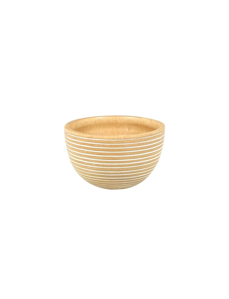 Striped Wood Bowl