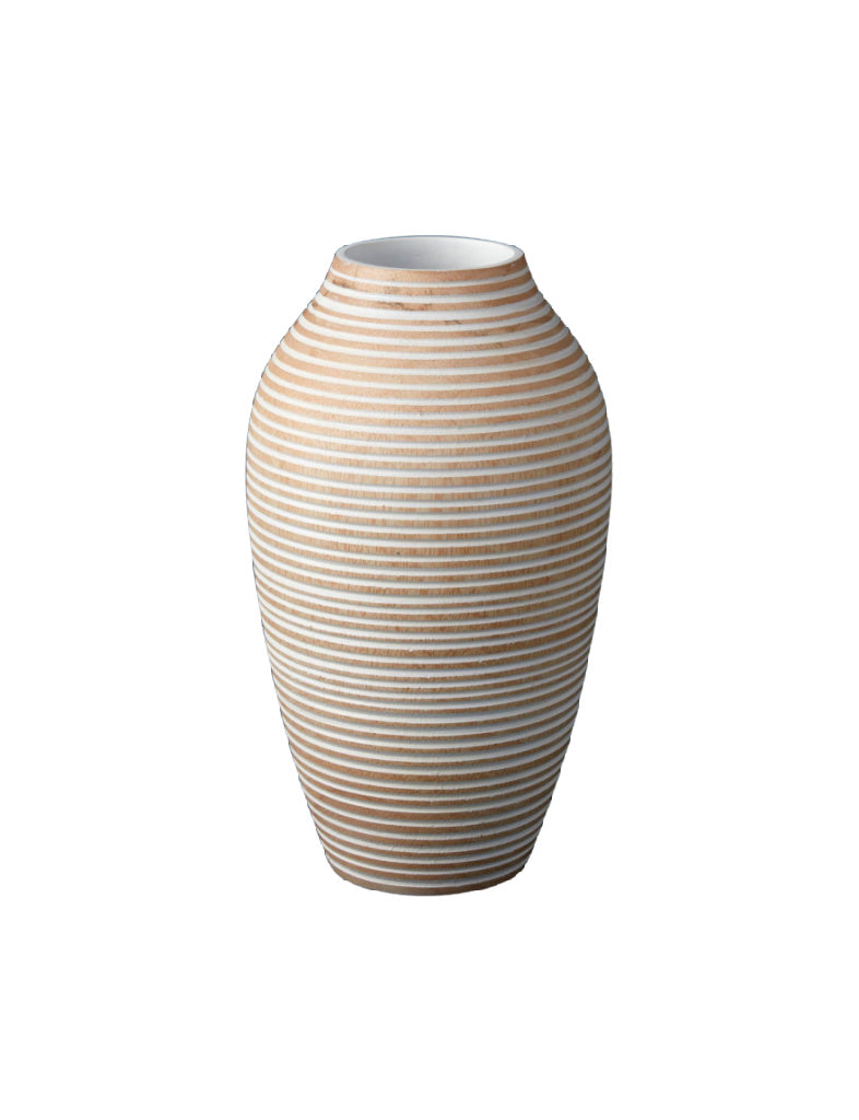 Striped Wood Vase