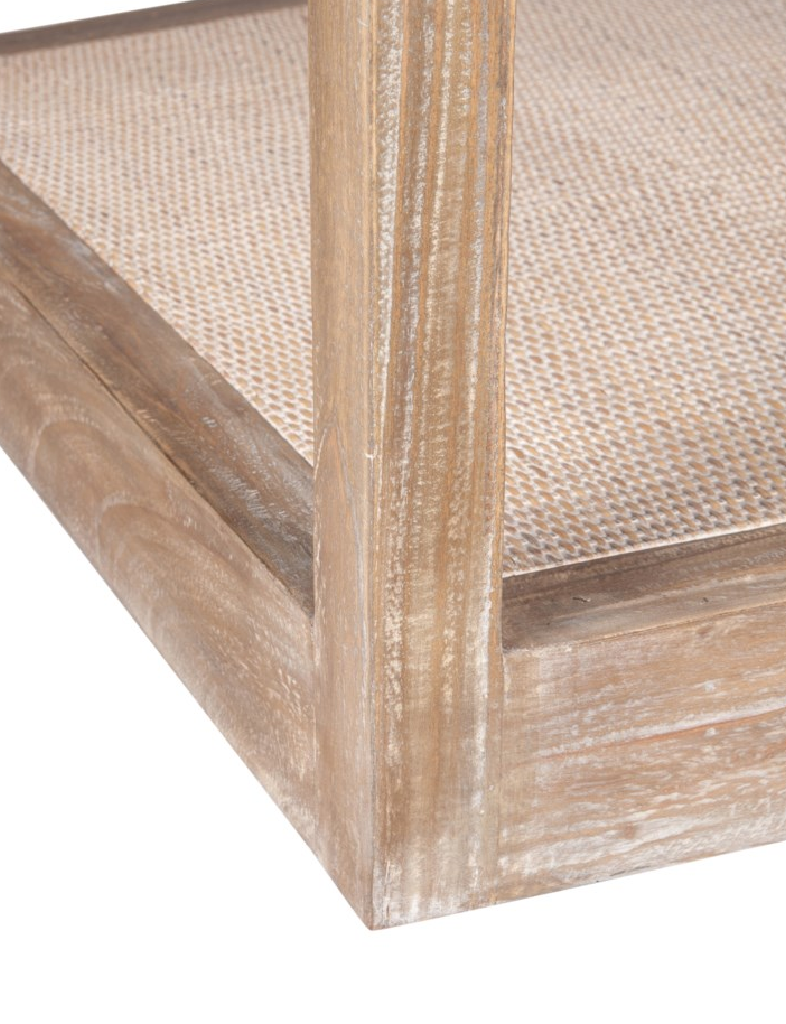 Whitewashed Rattan Coffee Table
